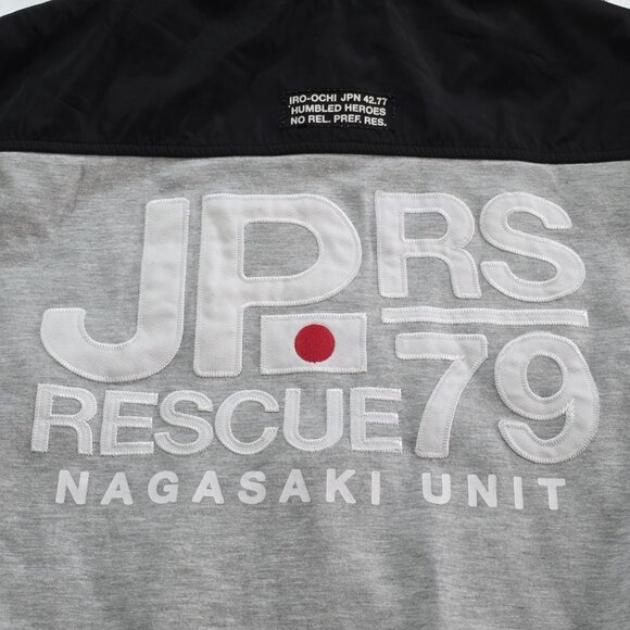 Iro Ochi Jacket Mens 3X Gray Black LS Zip Patch Embroidery Japan Nagasaki Rescue - Picture 15 of 16